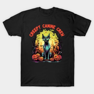 Creepy Canine Crew Dog Witch Halloween T-Shirt